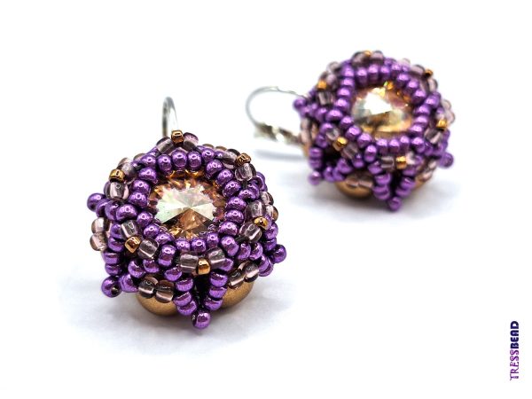 Rivoli beaded earrings