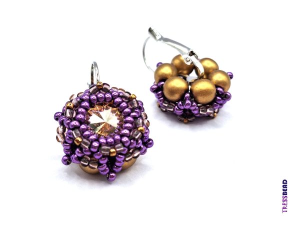 Rivoli beaded earrings