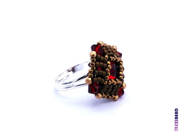 Royal Red Beaded Ring - Image 5