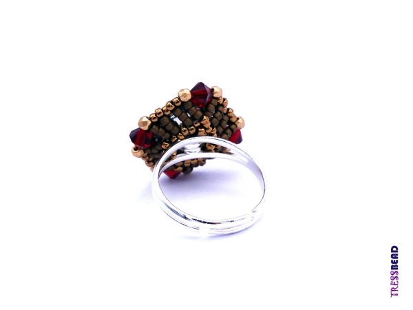 Royal Red Beaded Ring - Image 2